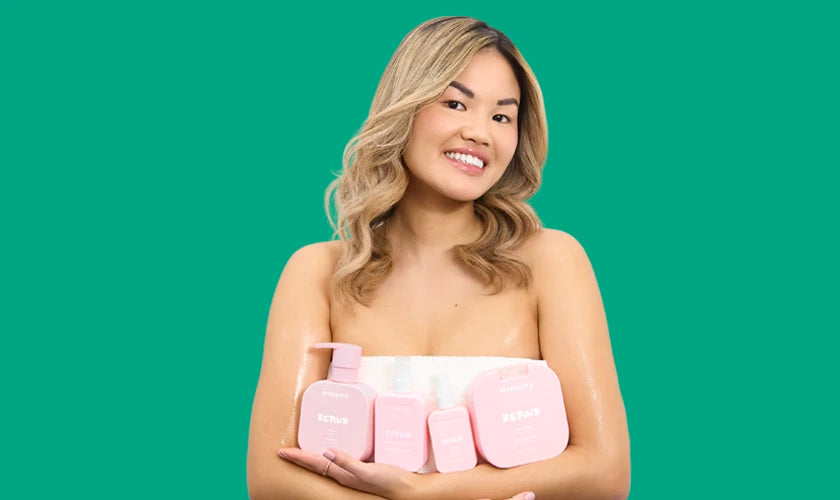 Collection REPAIR Myriam•K Paris® – soins réparateurs à la biotine et à l’huile d’argan pour restaurer, renforcer et revitaliser les cheveux abîmés ou sensibilisés