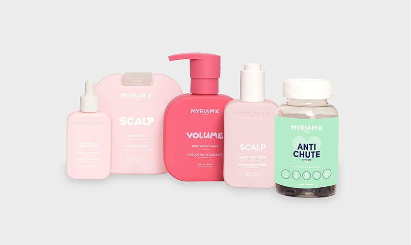 Collection Anti-Chute Myriam•K Paris® – compléments alimentaires, soins et routines capillaires ciblées pour freiner la chute des cheveux et stimuler leur repousse