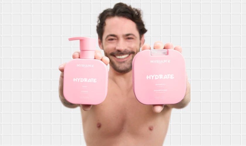 Collection HYDRATE Myriam•K Paris® – soins hydratants à l’acide hyaluronique pour réhydrater, adoucir et redonner souplesse aux cheveux secs ou déshydratés
