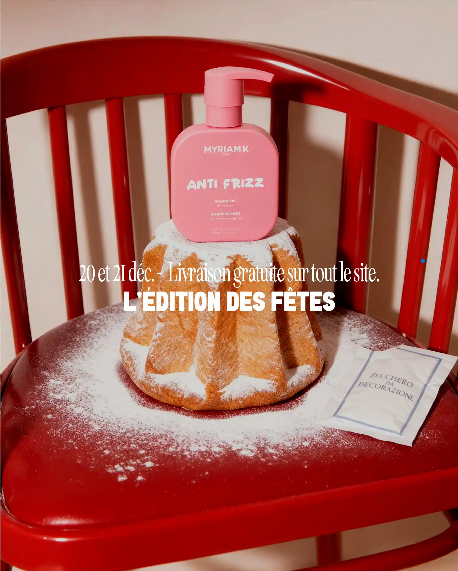 Bannière mobile Myriam K Paris – Masque Anti Frizz sur pandoro, Edition des Fêtes, livraison gratuite sur le site pendant deux jours.