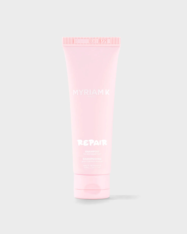 Shampooing Repair 30 ml Myriam K Paris — formule sans sulfate enrichie à la biotine pour cheveux cassants, très secs et abîmés